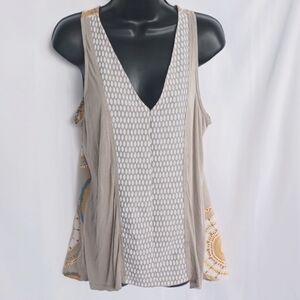 Porridge Sleeveless Stretchy Top Size Med